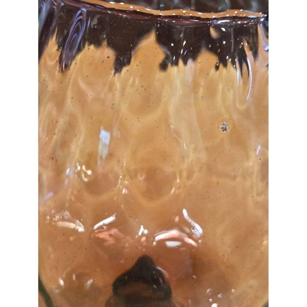 Vintage MCM Empoli Italian Amethyst Optic Glass Brandy Snifter Vase